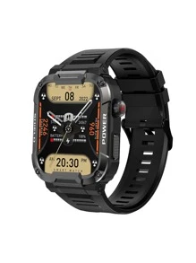 心率監測方形智能手錶 - 黑色 - 查看 2