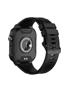 心率監測方形智能手錶 - 黑色 - 查看 4