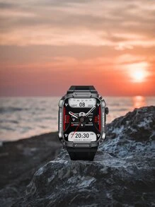 心率監測方形智能手錶 - 黑色 - 查看 7