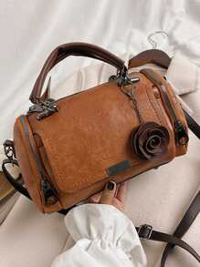 Khóa kim loại Đập nhẹ Túi Boston Với Đồ trang trí hoa Nhẹ Nylon Túi thắt lưng Cho du lịch ,  chạy , Đi bộ du lịch - Dây đeo có thể điều chỉnh Và Nhỏ bé Eo Túi đựng - màu nâu - Xem 1