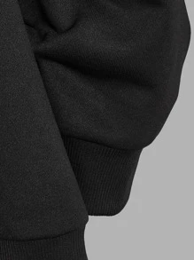 Manfinity Men Street View And Letter Graphic Sweatshirt - Black - View 5