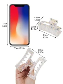 花卉圖案髮爪 - 彩色 - 查看 3