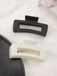 2入組矩形設計簡單休閒商業髮爪適用於日常休閒郊遊穿戴 - 彩色 - 查看 1