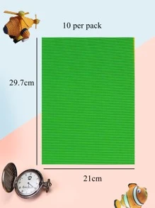 1pc A4 Size Colored Corrugated Paper, 10 Sheets - Multicolor - View 3