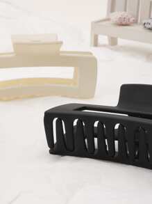 2入組矩形設計簡單休閒商業髮爪適用於日常休閒郊遊穿戴 - 彩色 - 查看 4