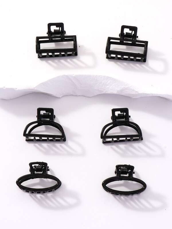 6 قطع مشابك شعر مستطيلة وشبه دائرية، مشابك شعر للشارع، مشابك شعر، مشابك شعر، مشابك شعر، مشابك شعر سوداء، إكسسوارات شعر للنساء للاستخدام في العطلات والشتاء