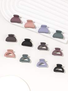 12pcs Semicircle Design Hair Claw - Multicolor - View 1