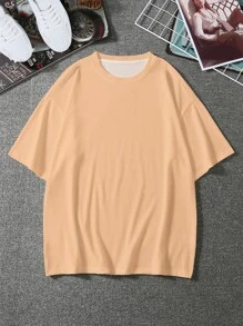 Manfinity Hombres Camiseta con slogan & con estampado de cactus - Albaricoque - Ver 2