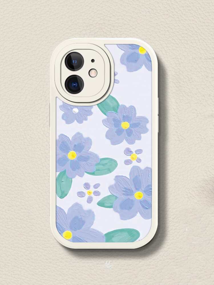 Oil Painting Blue Floral Phone Case Compatible With IPhone 14 Xiaomi