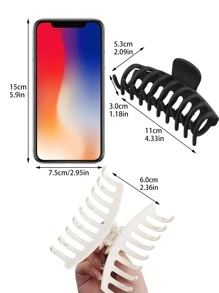 2 piezas Pinza de pelo minimalista para estilismo diario, adecuada para campus, citas, vacaciones, viajes diarios, uso casual. Pinzas para el cabello, sujetadores de cabello, accesorios para el cabello de mujer para outfits de verano, festivales, fiestas - Multicolor - Ver 3