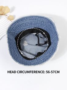 Ripped Raw Trim Bucket Hat - Blue - View 5