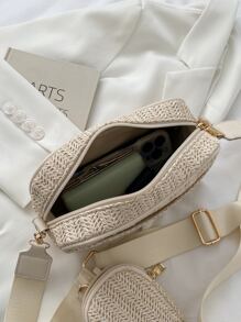 Mini Minimalist With Coin Purse, Straw Purse, Straw Beach Bag, Beach Necessities, Beach Essentials,Beach Stuff & Summer Essentials - Beige - View 4