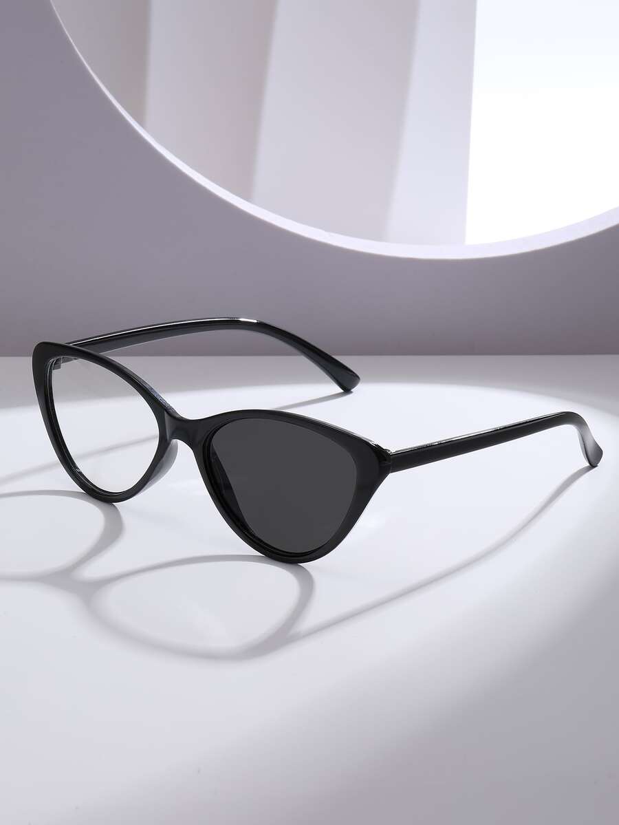 猫眼变色镜片太阳镜，适合夏季海滩度假、户外、旅行 - 黑色 - 查看 1