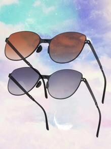 2副金属框太阳镜，适合夏季海滩度假、户外、旅行 - 彩色 - 查看 2