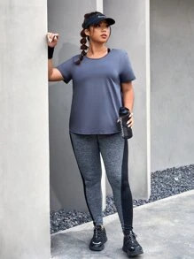 SHEIN Daily&Casual 大碼後背十字交叉運動T恤