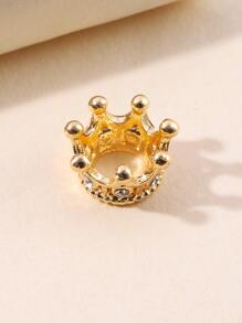 con diseño de diamante de imitación en forma de corona DIY cuenta - Amarillo Oro - Ver 3