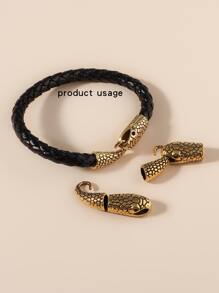 2入組蛇設計DIY扣飾