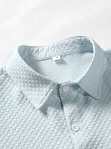 Manfinity Homme Men Solid Button Up Shirt - Baby Blue - View 5