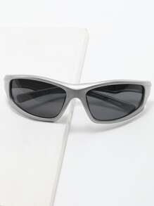 1pair Unisex Pc Frame Sports Wrap Sunglasses For Cycling, Travel, Daily Wear, Street Snap, Outdoors, Etc. Sunglasses Beach Sun Glasses For Summer Beach Vacation,Outdoor,Travel - Grey - View 2