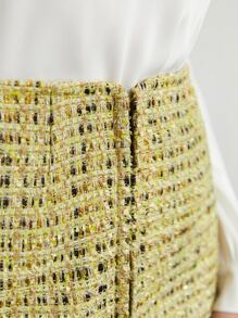 MOTF PREMIUM Váy nữ Dây kéo màu trơn Thanh lịch - Màu vàng - Xem 3