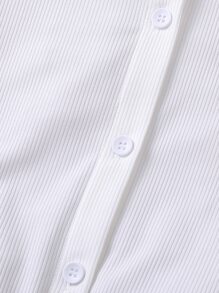 女孩愛心和字母圖案荷葉邊連身短褲 - 黑與白 - 查看 3