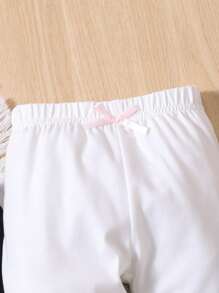 嬰兒3入組前蝴蝶結長褲 - 彩色 - 查看 4