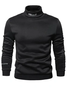 Manfinity Homme Áo nỉ Nam Lá thư Giải trí - màu đen - Xem 1