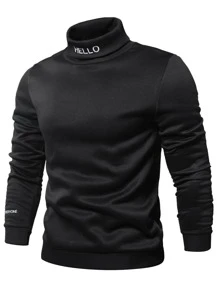 Manfinity Homme Áo nỉ Nam Lá thư Giải trí - màu đen - Xem 3