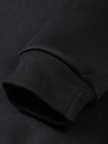 Manfinity Homme Áo nỉ Nam Lá thư Giải trí - màu đen - Xem 4