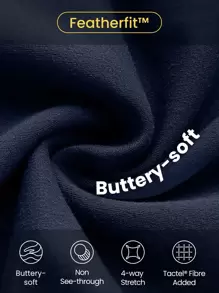 GLOWMODE 24" FeatherFit™ Cropped Running Leggings Booty Sculpt Tummy Control Fitness Tights With Hidden Front Pocket - Navy Blue - View 10