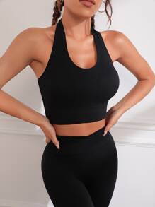 Slayform Crisscross Backless Sports Bra - Black - View 4