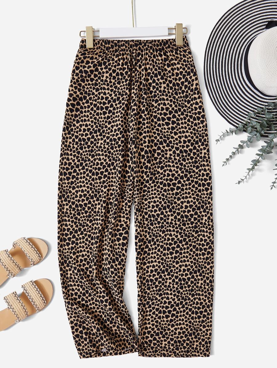 Allover Heart Print Sleep Trousers - Multicolor - View 1