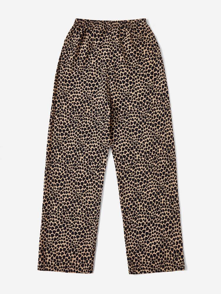 滿版心形印花睡褲 - 彩色 - 查看 2