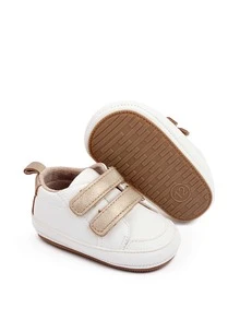 Infant Metallic Stitch Detail Hook-And-Loop Fastener Strap Skate Shoes - Gold - View 4