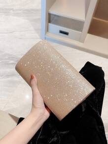 Moonlit EveBag Fashionable Shiny Evening Clutch Bag For Parties - Champagne - View 2