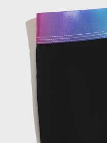 Men 4pcs Top-stitching Letter Graphic Contrast Ombre Tape Boxer Brief - Black - View 4