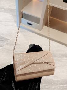 Moonlit EveBag Fashionable Shiny Evening Clutch Bag For Parties - Champagne - View 5