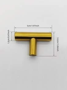 Golden Stainless Steel T-Shaped Single Hole Cabinet Handle Wardrobe Drawer Pull - Gold - View 3