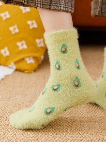 Vớ phi hành đoàn họa tiết trái cây - màu xanh lá - Xem 3