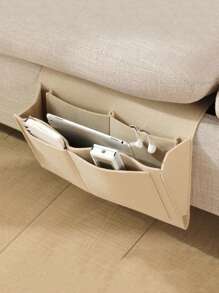 1pc Solid Hanging Storage Bag - Beige - View 1