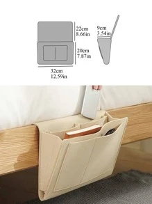 1pc Solid Hanging Storage Bag - Beige - View 3