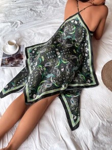 GENKIRA Đầm Bất đối xứng Paisley Boho - Nhiều màu - Xem 3