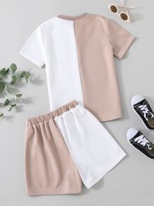 Boys Two Tone Slogan Graphic Tee & Shorts - Multicolor - View 2