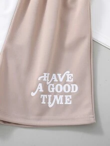 Boys Two Tone Slogan Graphic Tee & Shorts - Multicolor - View 4