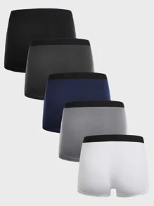 Extended Sizes Men 5pcs Tape-waist Boxer Brief - Multicolor - View 2