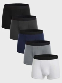 Extended Sizes Men 5pcs Tape-waist Boxer Brief - Multicolor - View 7