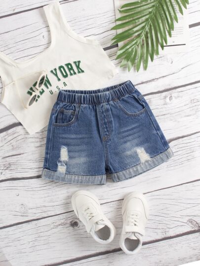 Short d'été en jean pour femme, sexy, décontracté, confortable, taille haute, ourlet brut, avec poche, bleu, Taille XL