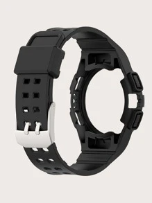 2 en 1 con abertura Correa de reloj & Funda compatible con reloj Samsung - Negro - Ver 4