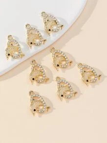 8 piezas Colgante DIY con diseño de diamante de imitación delfín - Amarillo Oro - Ver 1