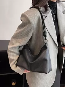 Minimalist Hobo Bag, Street & Japanese Bag For Women - Black - View 1